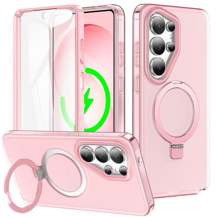 Custodia per telefono con supporto magnetico satinato e protezione per lo schermo., For Samsung Galaxy S26+ 5G, For Samsung Galaxy S26 Ultra 5G, For Samsung Galaxy S26 5G