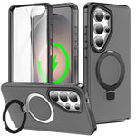 Custodia per telefono con supporto magnetico satinato e protezione per lo schermo., For Samsung Galaxy S26+ 5G, For Samsung Galaxy S26 Ultra 5G, For Samsung Galaxy S26 5G