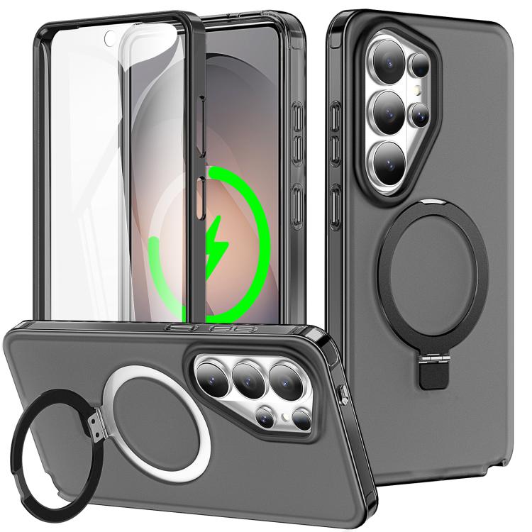 Custodia per telefono con supporto magnetico satinato e protezione per lo schermo., For Samsung Galaxy S26+ 5G, For Samsung Galaxy S26 Ultra 5G, For Samsung Galaxy S26 5G