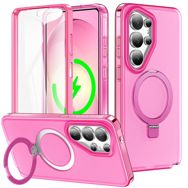 Custodia per telefono con supporto magnetico satinato e protezione per lo schermo., For Samsung Galaxy S26+ 5G, For Samsung Galaxy S26 Ultra 5G, For Samsung Galaxy S26 5G