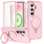 Custodia per telefono con supporto magnetico satinato e protezione per lo schermo., For Samsung Galaxy S26+ 5G, For Samsung Galaxy S26 Ultra 5G, For Samsung Galaxy S26 5G
