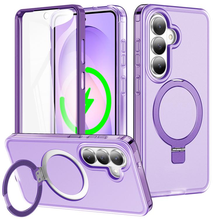Custodia per telefono con supporto magnetico satinato e protezione per lo schermo., For Samsung Galaxy S26+ 5G, For Samsung Galaxy S26 Ultra 5G, For Samsung Galaxy S26 5G