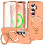 Custodia per telefono con supporto magnetico satinato e protezione per lo schermo., For Samsung Galaxy S26+ 5G, For Samsung Galaxy S26 Ultra 5G, For Samsung Galaxy S26 5G