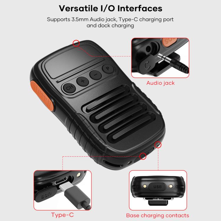 UNIWA BM008 BT5.2 Interfono portatile wireless con microfono PTT