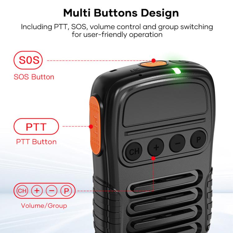 UNIWA BM008 BT5.2 Interfono portatile wireless con microfono PTT