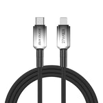 Cavo dati intrecciato trasparente sfumato serie WLCM di DUX DUCIS, 27W, da Type-C a 8 pin, lunghezza: 1 m., Type-C to 8 Pin