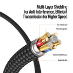 Cavo dati intrecciato trasparente sfumato serie WLCM di DUX DUCIS, 27W, da Type-C a 8 pin, lunghezza: 1 m., Type-C to 8 Pin