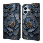 Custodia per telefono in ecopelle con effetto cristallo., For iPhone 16 Pro, For iPhone 16
