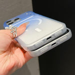 Custodia magnetica per telefono in TPU con effetto sfumato satinato, For iPhone 12 Pro Max, For iPhone 12 Pro, For iPhone 11 Pro Max, For iPhone 11