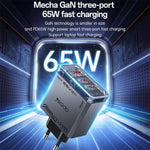 Caricabatterie rapido Yesido YC101 da 65 W con tecnologia Mecha GaN e tre porte., YC101