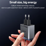 Caricabatterie rapido Yesido YC101 da 65 W con tecnologia Mecha GaN e tre porte., YC101