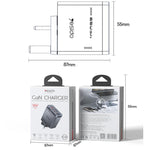 Caricabatterie rapido Yesido YC147 da 65 W con tecnologia Mecha GaN e tre porte., YC147