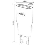 Caricabatterie rapido Yesido YC112 ultra sottile da 20 W con doppia porta PD QC., YC112