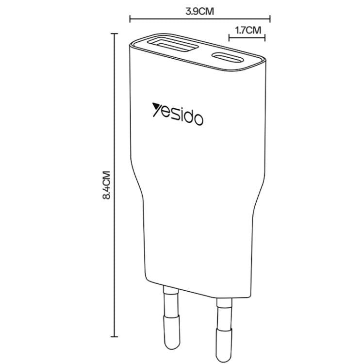 Caricabatterie rapido Yesido YC112 ultra sottile da 20 W con doppia porta PD QC., YC112