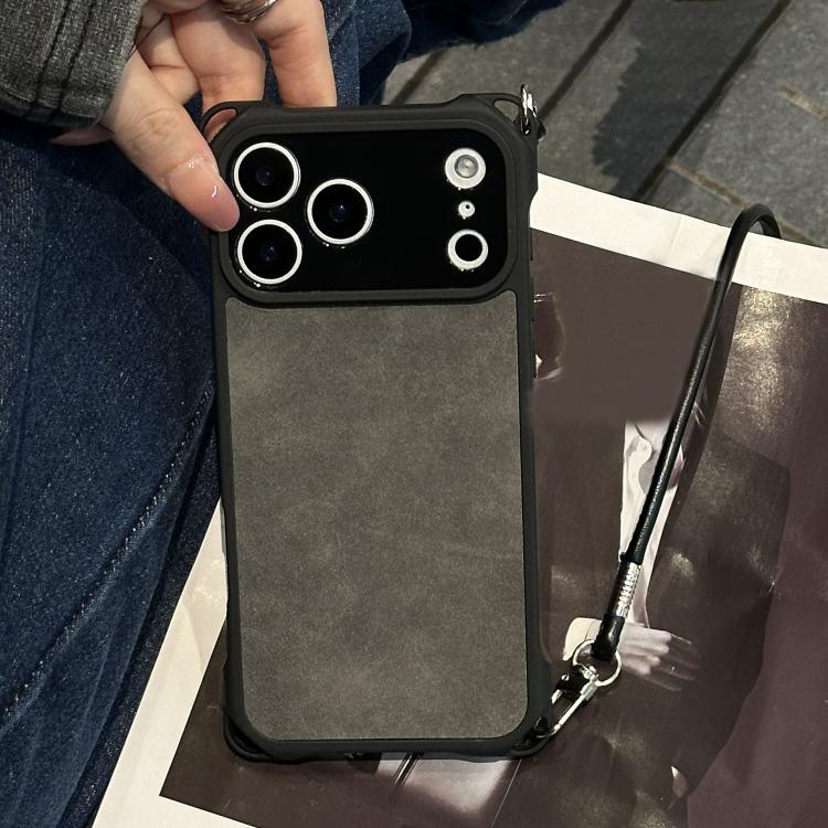 Custodia per telefono antiurto in similpelle con fori sottili e tracolla in PU., For iPhone 17 Pro Max, For iPhone 17 Pro
