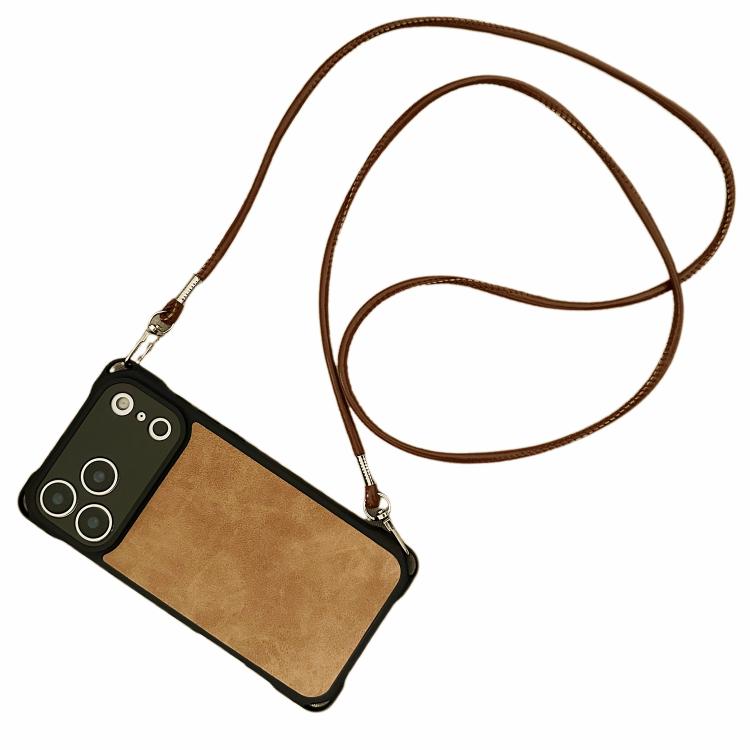 Custodia per telefono antiurto in similpelle con fori sottili e tracolla in PU., For iPhone 17 Pro Max, For iPhone 17 Pro