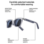 Occhiali intelligenti Yesido IO41 con Bluetooth, impermeabili IP54, chiamate HD e comfort audio a orecchio aperto., IO41