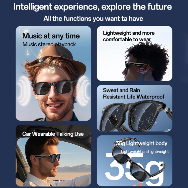 Occhiali audio intelligenti Yesido IO38, compatibili con Bluetooth 5.0, con suono Hi-Fi, chiamate in vivavoce, ricarica magnetica e batteria a lunga durata., IO38