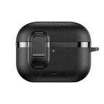 Custodia protettiva per auricolari wireless con supporto nascosto e texture in similpelle elettrolitica., For AirPods Pro 3, For AirPods Pro 2, For AirPods Pro
