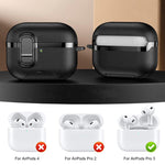 Custodia protettiva per auricolari wireless con supporto nascosto e texture in similpelle elettrolitica., For AirPods Pro 3, For AirPods Pro 2, For AirPods Pro