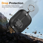 Custodia protettiva per auricolari wireless con supporto nascosto e texture in similpelle elettrolitica., For AirPods Pro 3, For AirPods Pro 2, For AirPods Pro