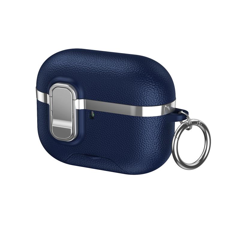 Custodia protettiva per auricolari wireless con supporto nascosto e texture in similpelle elettrolitica., For AirPods Pro 3, For AirPods Pro 2, For AirPods Pro