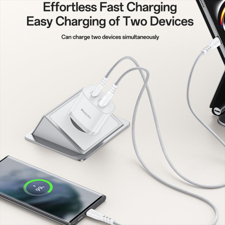 Set di caricabatterie rapido Yesido PD45W con doppia interfaccia USB e Type-C, EU Plug, UK Plug, US Plug
