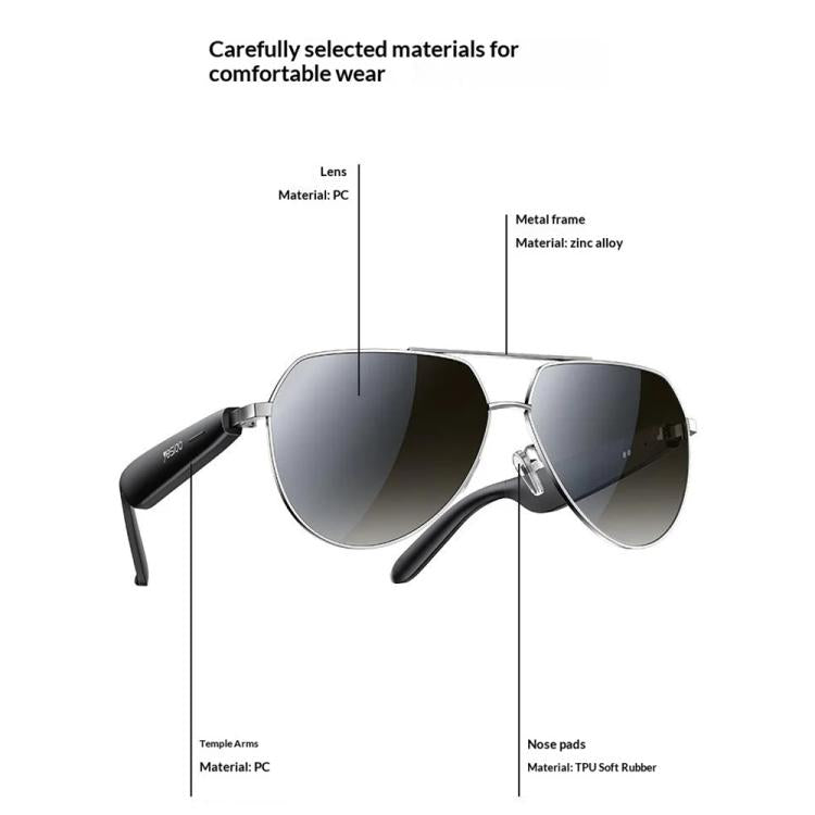 Occhiali audio intelligenti Yesido IO44, cuffie Bluetooth 5.4 a orecchio aperto / occhiali da sole polarizzati con microfono per viaggi e lavoro, IO44