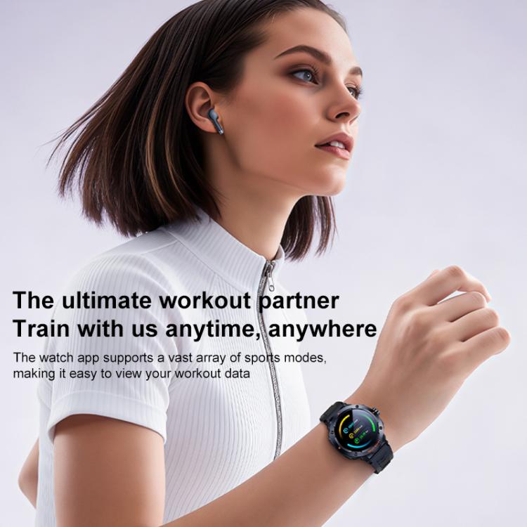Smartwatch Yesido IO50 con auricolari TWS, smartwatch 2 in 1 compatibile con Bluetooth con custodia di ricarica, display HD da 1,46 pollici, NFC