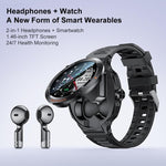 Smartwatch Yesido IO50 con auricolari TWS, smartwatch 2 in 1 compatibile con Bluetooth con custodia di ricarica, display HD da 1,46 pollici, NFC