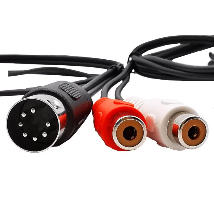 7-Pin DIN Male MIDI to Dual RCA Female Plug Audio Cable, 0.5m, 1m, 1.5m