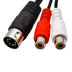 7-Pin DIN Male MIDI to Dual RCA Female Plug Audio Cable, 0.5m, 1m, 1.5m