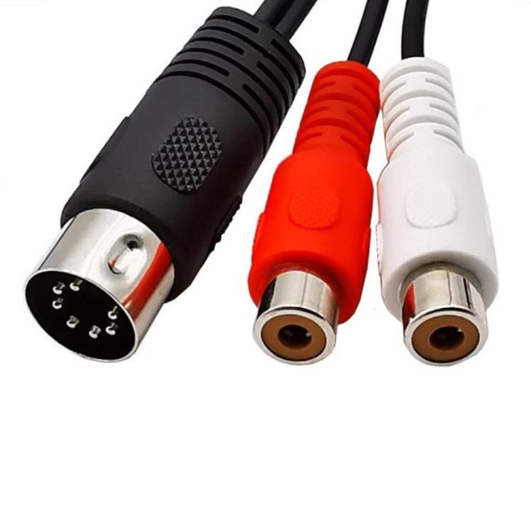 7-Pin DIN Male MIDI to Dual RCA Female Plug Audio Cable, 0.5m, 1m, 1.5m