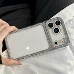 Custodia per telefono ibrida in PC e TPU con strass galvanizzati, For iPhone 17 Pro Max, For iPhone 17 Pro