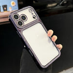 Custodia per telefono ibrida in PC e TPU con strass galvanizzati, For iPhone 17 Pro Max, For iPhone 17 Pro
