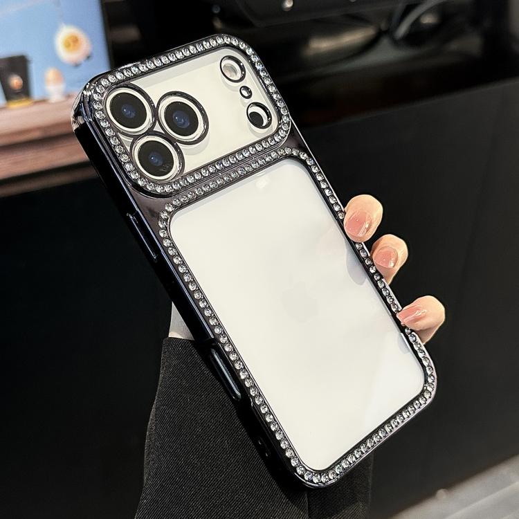 Custodia per telefono ibrida in PC e TPU con strass galvanizzati, For iPhone 17 Pro Max, For iPhone 17 Pro