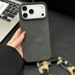 Custodia per telefono in TPU effetto pelle scamosciata con cordino di peluche a forma di coniglio stampato., For iPhone 17 Pro Max, For iPhone 17 Pro, For iPhone 17, For iPhone 16 Pro Max