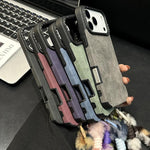Custodia per telefono in TPU effetto pelle scamosciata con cordino di peluche a forma di coniglio stampato., For iPhone 17 Pro Max, For iPhone 17 Pro, For iPhone 17, For iPhone 16 Pro Max