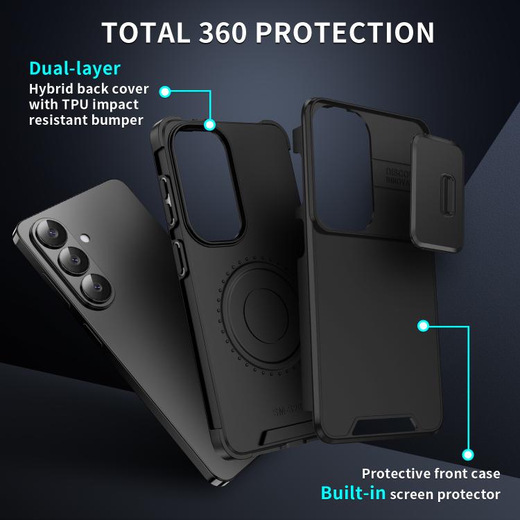 Custodia per telefono scorrevole in TPU + PC con protezione per fotocamera., For Samsung Galaxy S25+ 5G, For Samsung Galaxy S25 Ultra 5G