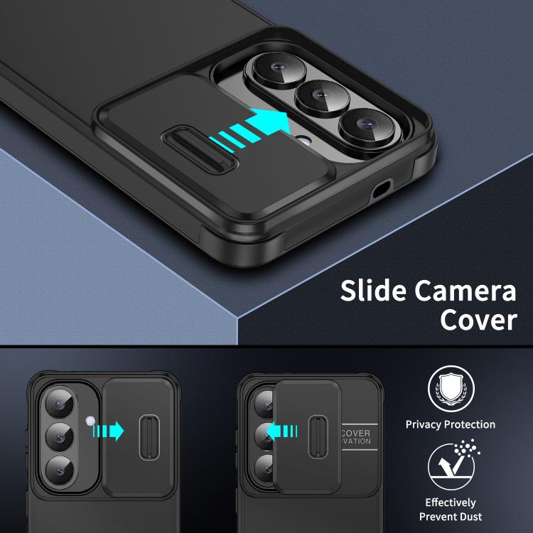 Custodia per telefono scorrevole in TPU + PC con protezione per fotocamera., For Samsung Galaxy S25+ 5G, For Samsung Galaxy S25 Ultra 5G