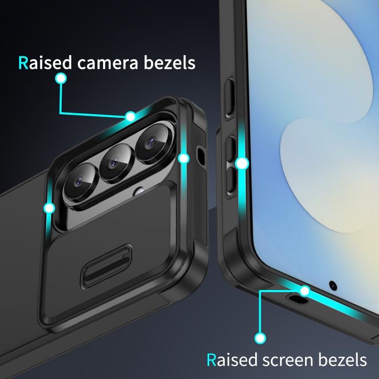 Custodia per telefono scorrevole in TPU + PC con protezione per fotocamera., For Samsung Galaxy S25+ 5G, For Samsung Galaxy S25 Ultra 5G