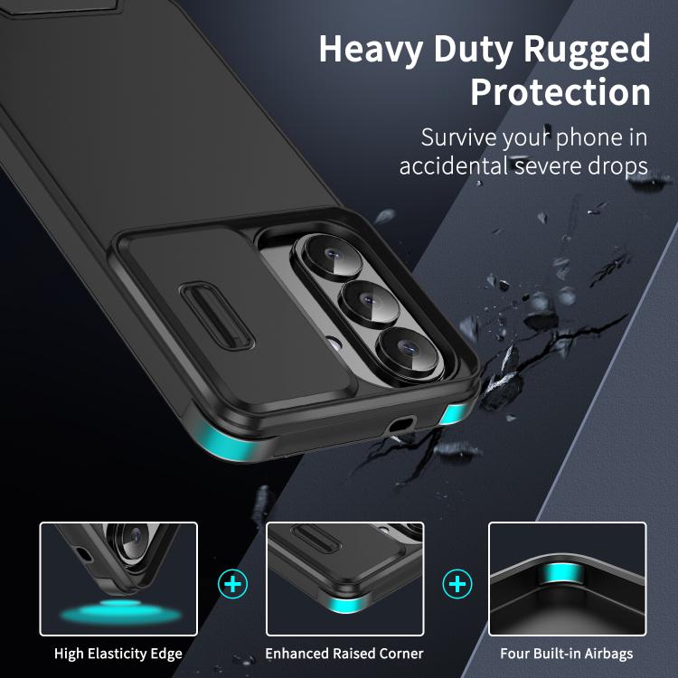 Custodia per telefono scorrevole in TPU + PC con protezione per fotocamera., For Samsung Galaxy S26+ 5G, For Samsung Galaxy S26 Ultra 5G, For Samsung Galaxy S26 5G, For Samsung Galaxy S25 5G