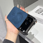 Custodia magnetica per telefono in pregiata pelle di agnello traforata, For iPhone 17 Pro Max, For iPhone 17 Pro