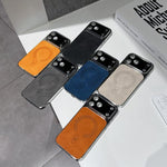 Custodia magnetica per telefono in pregiata pelle di agnello traforata, For iPhone 17 Pro Max, For iPhone 17 Pro
