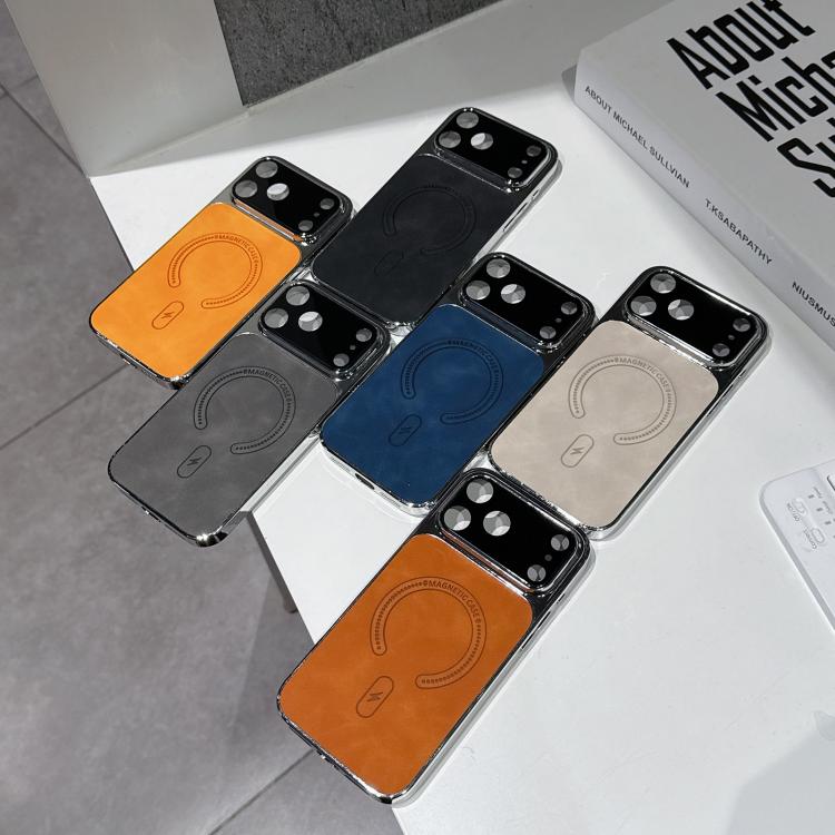 Custodia magnetica per telefono in pregiata pelle di agnello traforata, For iPhone 17 Pro Max, For iPhone 17 Pro