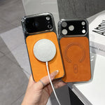 Custodia magnetica per telefono in pregiata pelle di agnello traforata, For iPhone 17 Pro Max, For iPhone 17 Pro