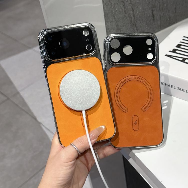 Custodia magnetica per telefono in pregiata pelle di agnello traforata, For iPhone 17 Pro Max, For iPhone 17 Pro