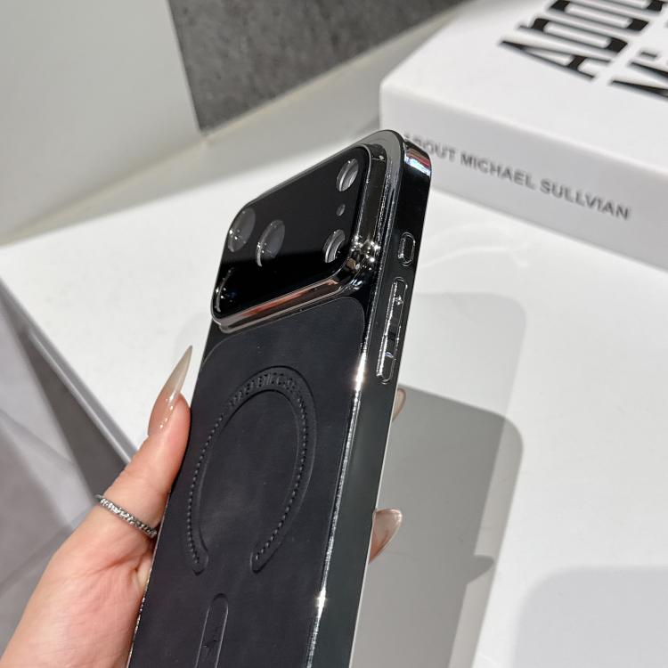 Custodia magnetica per telefono in pregiata pelle di agnello traforata, For iPhone 17 Pro Max, For iPhone 17 Pro