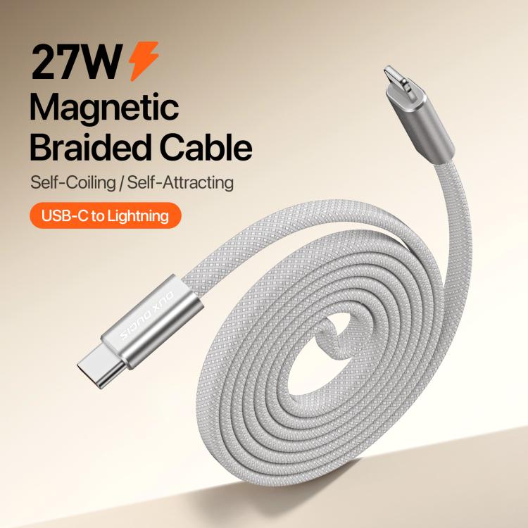 Cavo dati DUX DUCIS AUTO Serie 27W da Type-C a 8 pin con rivestimento magnetico in nylon intrecciato, lunghezza: 1 m, Type-C to 8 Pin