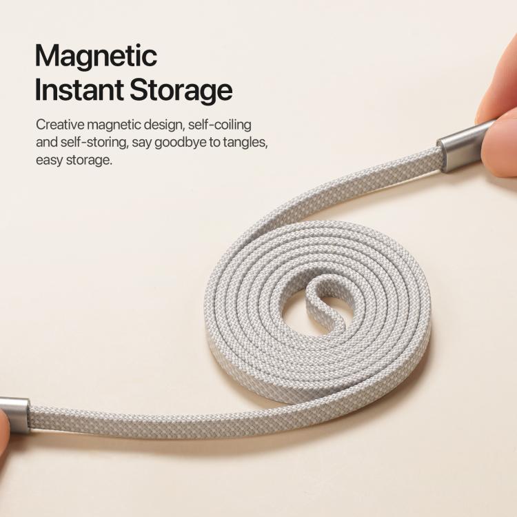 Cavo dati DUX DUCIS AUTO Serie 27W da Type-C a 8 pin con rivestimento magnetico in nylon intrecciato, lunghezza: 1 m, Type-C to 8 Pin